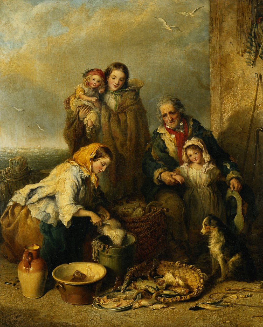 Die Familie des Fischers, 1861 von Henry Perlee Parker