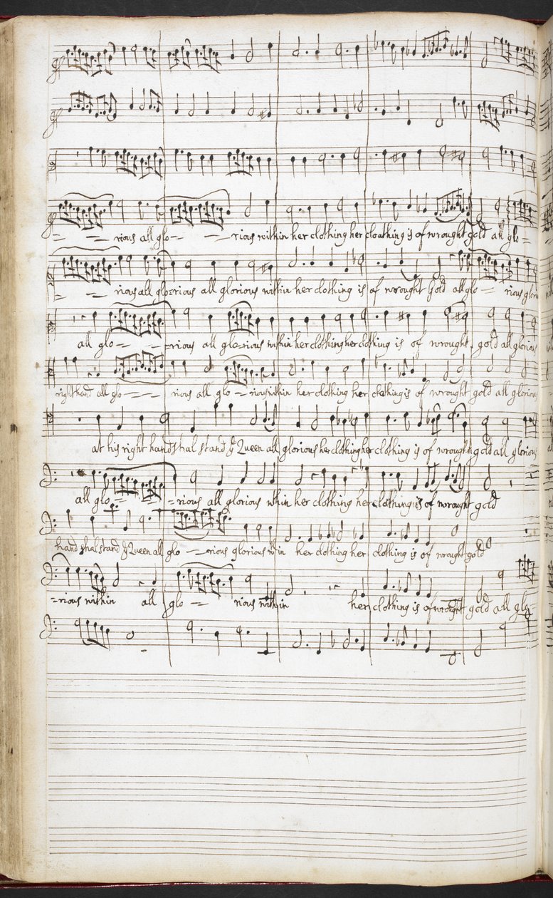 Autographes Manuskript von Hymnen, Willkommensliedern und Sololiedern von Henry Purcell