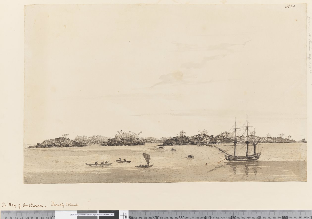 Seite 24 Die Bucht von Amsterdam, Freundliche Inseln, 1768-75 von Henry Roberts