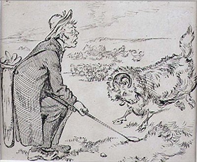 Der überraschte Golfer, Illustration aus der Zeitschrift 