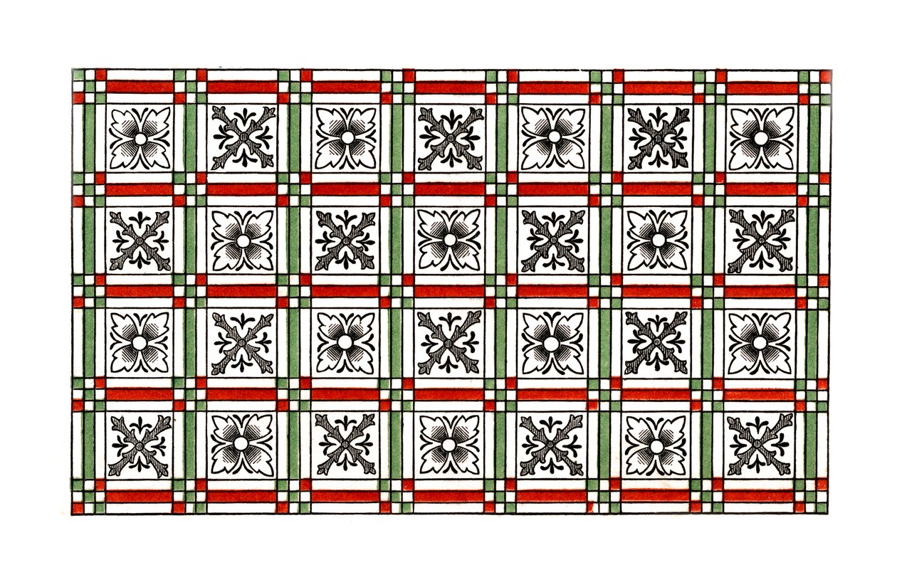Ornamentaler Bodenbelag, 15. Jahrhundert, 1843 von Henry Shaw