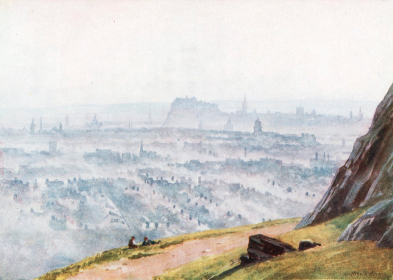 Edinburgh von Salisbury Crags – Abend von Henry Sutton Palmer