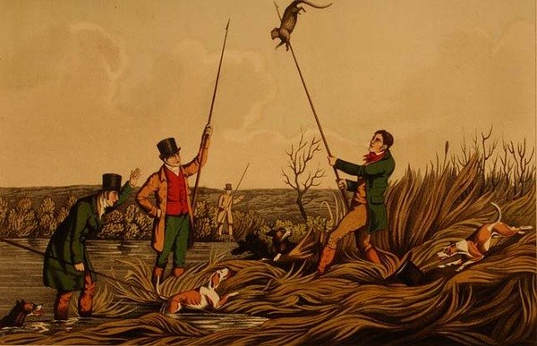 Otter mit Speeren jagen von Henry Thomas Alken
