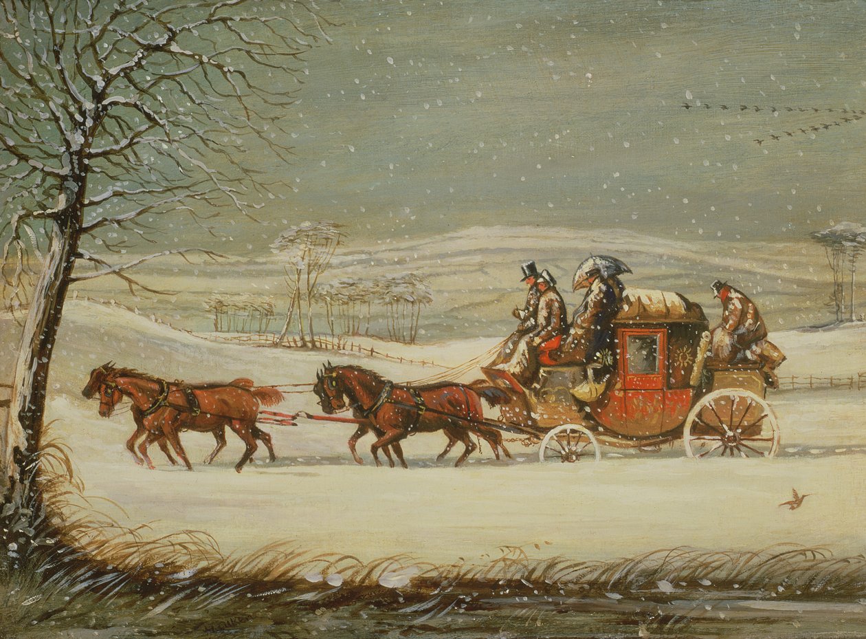 Die königliche Post im Winter von Henry Thomas Alken