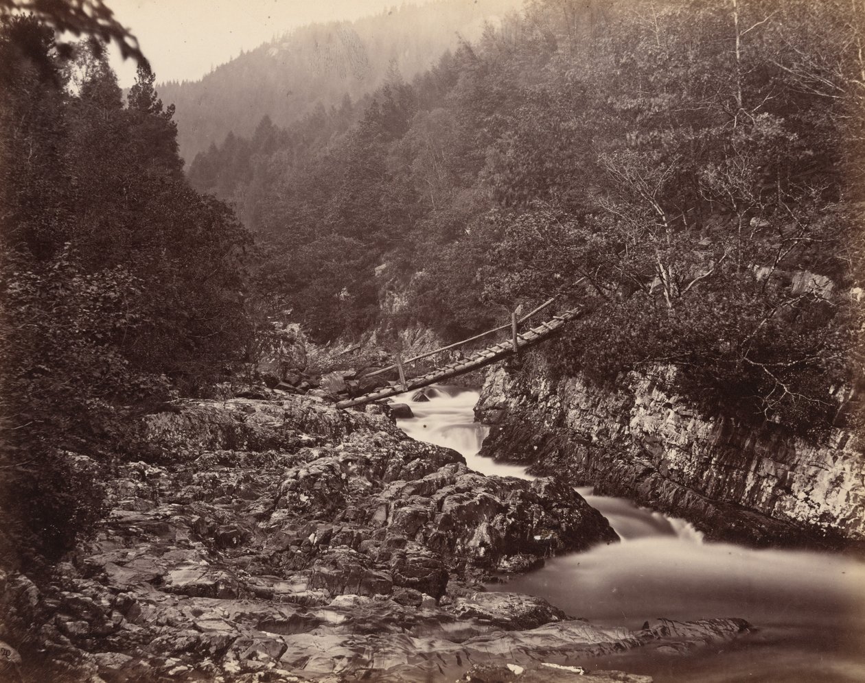 Bergmannsbrücke, Wales, um 1858 von Henry White