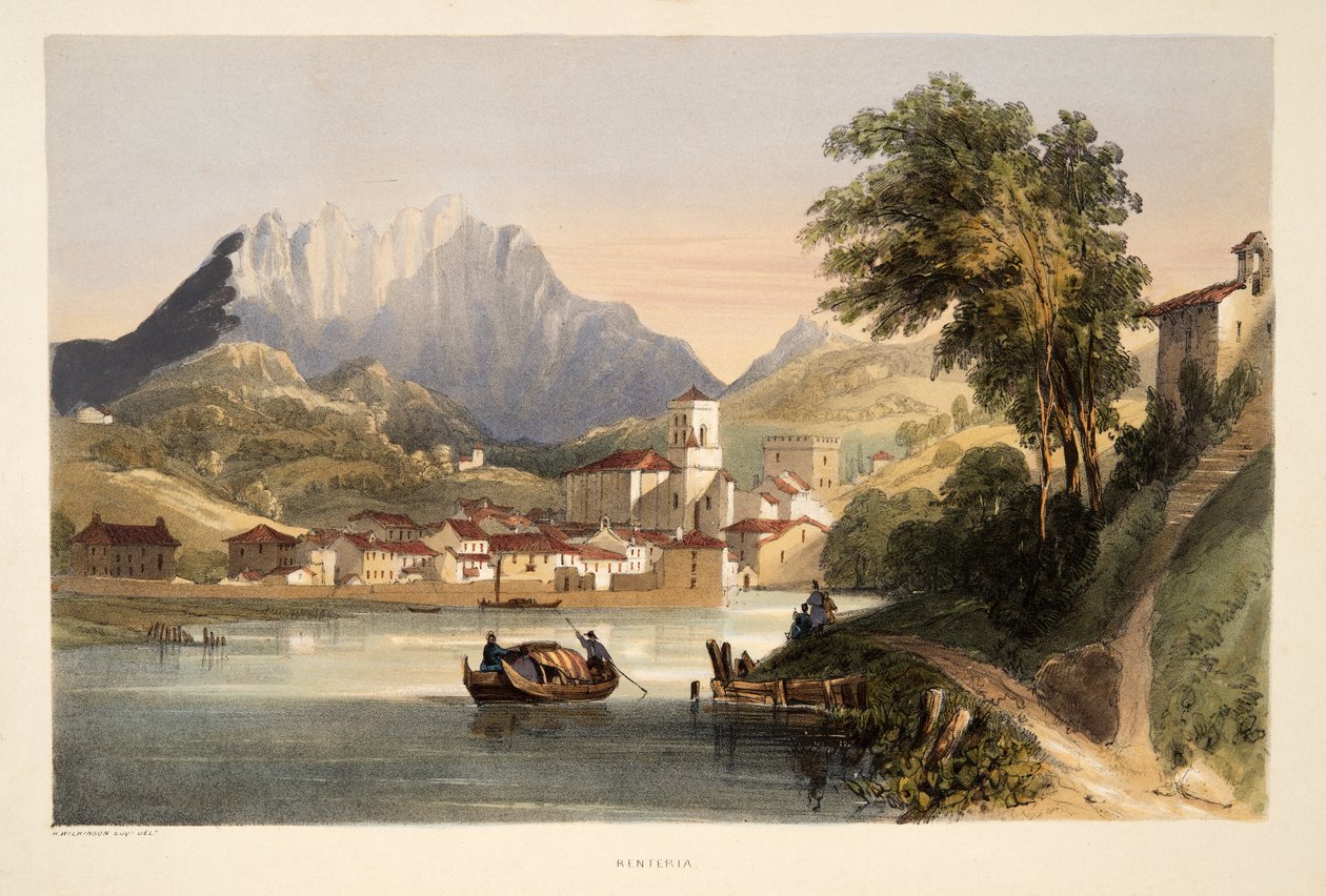 Renteria, aus Skizzen der Landschaft in den Baskischen Provinzen Spaniens, mit einer Auswahl nationaler Musik, veröffentlicht 1838 von Henry Wilkinson