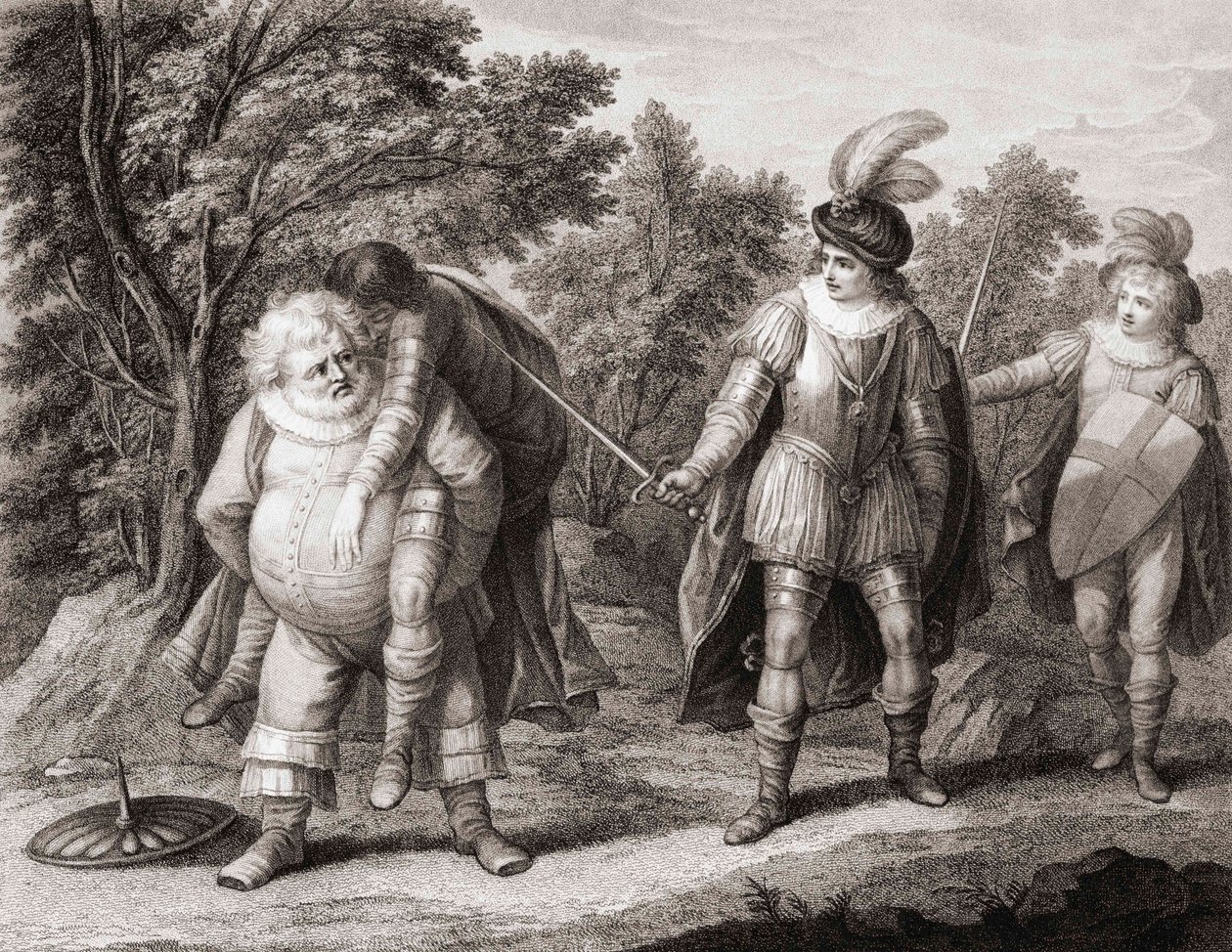 Falstaff mit dem Körper von Hotspur auf seinem Rücken von Henry William (after) Bunbury