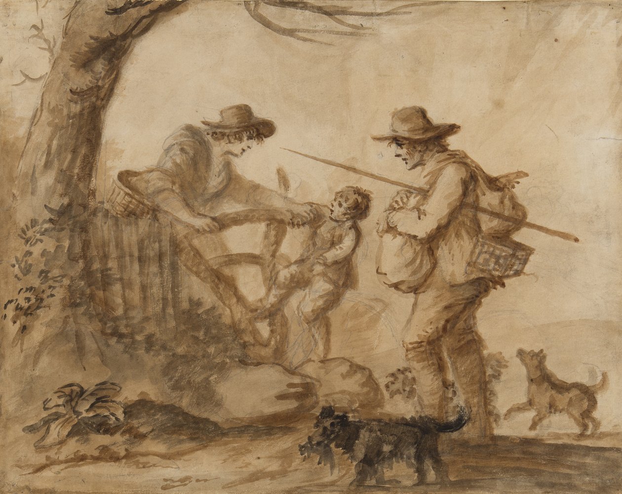 Eine rustikale Familie, ca. 1780 von Henry William Bunbury