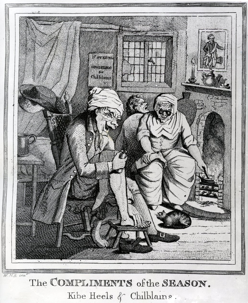 Die Komplimente der Saison, Kibe Heels und Frostbeulen, ca. 1785 von Henry William Bunbury