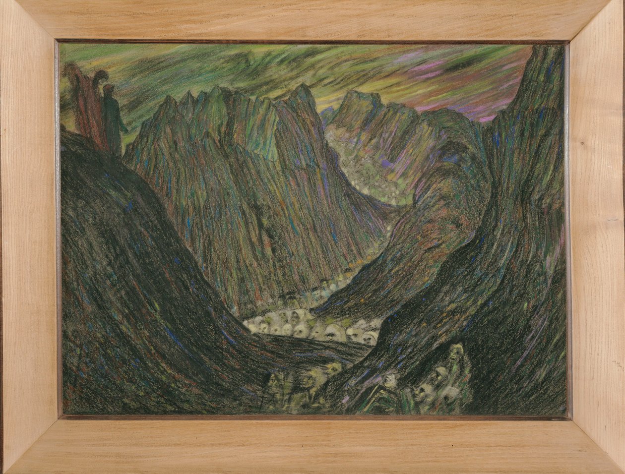 Dante und Virgil in der Hölle: Prozession der Verdammten in goldenen Blei-Kaseln von Henry De Groux