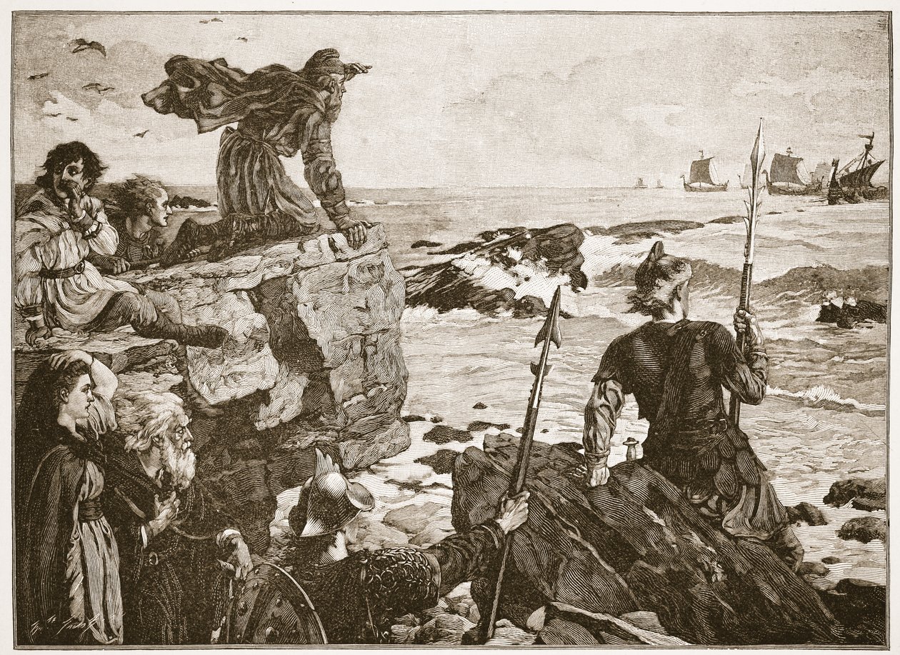 Wie die Dänen vor tausend Jahren den Kanal heraufkamen, Illustration aus 