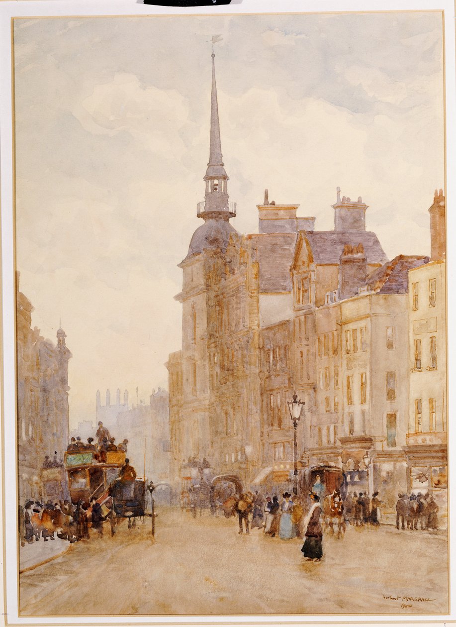 Blick auf Ludgate Hill von den Stufen der St. Pauls Kathedrale, 1900 von Herbert Menzies Marshall