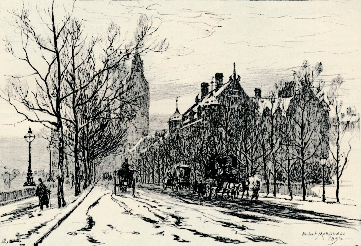 Das Embankment, Westminster, um 1892 von Herbert Menzies Marshall