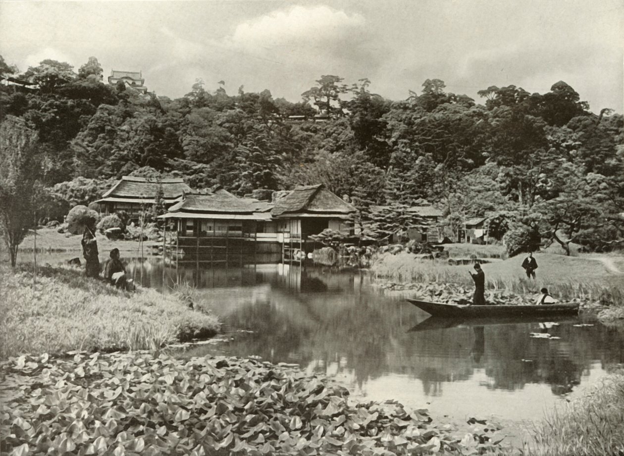 Das Ha-Kei-Tei Gasthaus und Garten in Hikone, 1910 von Herbert Ponting