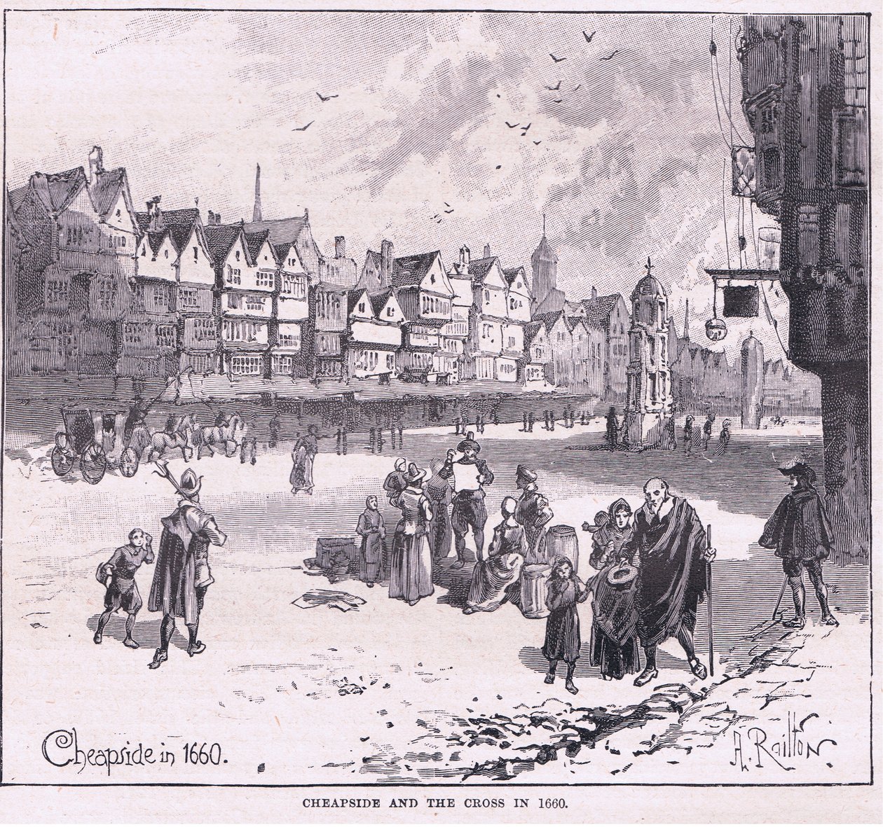Cheapside AD 1660 von Herbert Railton