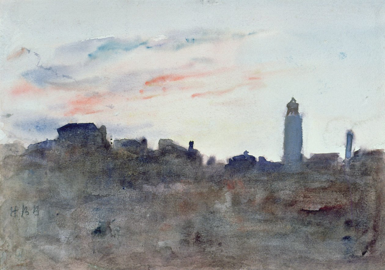 Nach Sonnenuntergang, Blick aus dem Fenster des Künstlers in Morpeth Terrace von Hercules Brabazon Brabazon