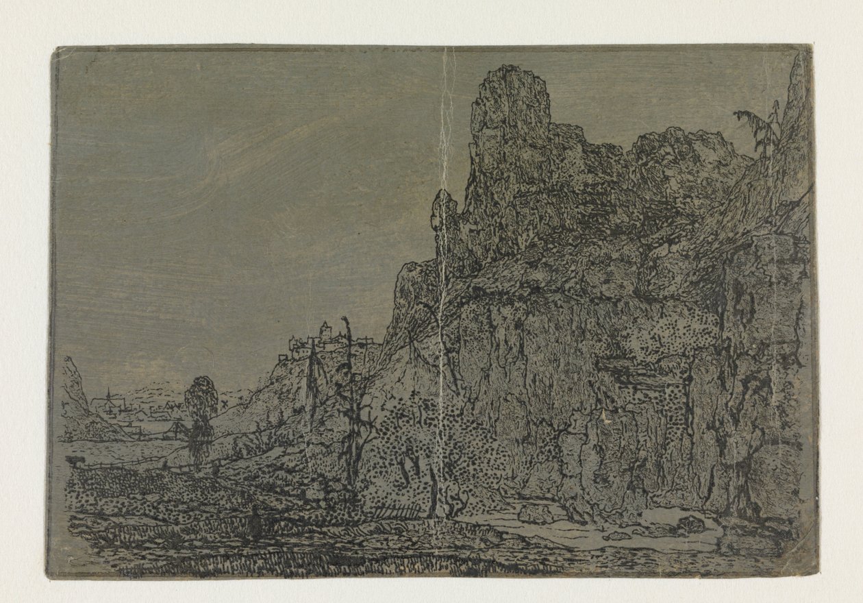 Landschaft mit steiler Klippe, kleine Version von Hercules Segers