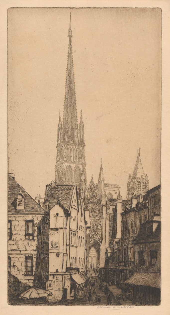 Turm der Kathedrale von Rouen, La Flèche, Rouen von Herman Armour Webster