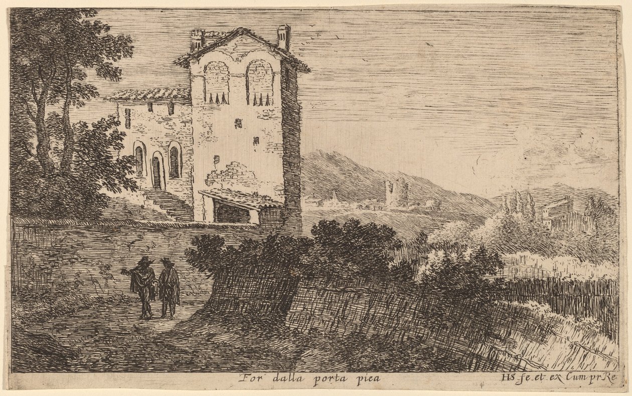 Villa außerhalb der Porta Pia von Herman van Swanevelt