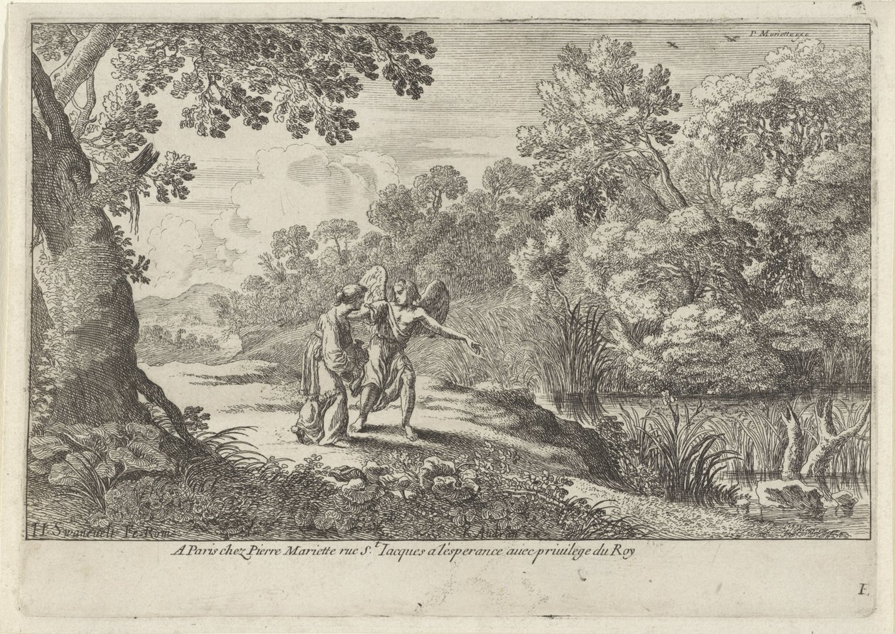 Hagar und der Engel (Oudtestamentische voorstellingen) von Herman van Swanevelt