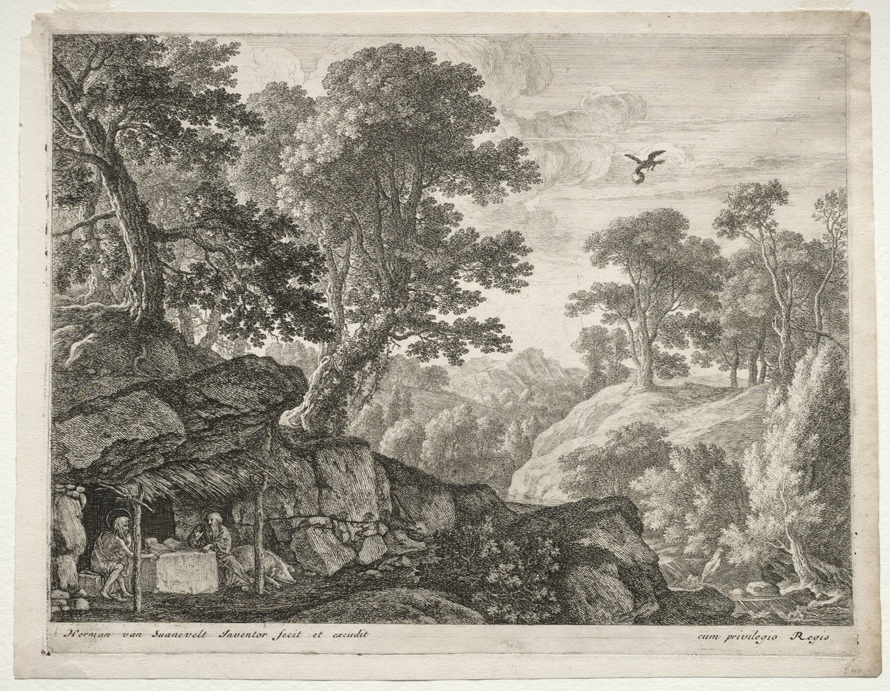 Die Büßer: Landschaft mit den Heiligen Paulus und Antonius von Herman van Swanevelt