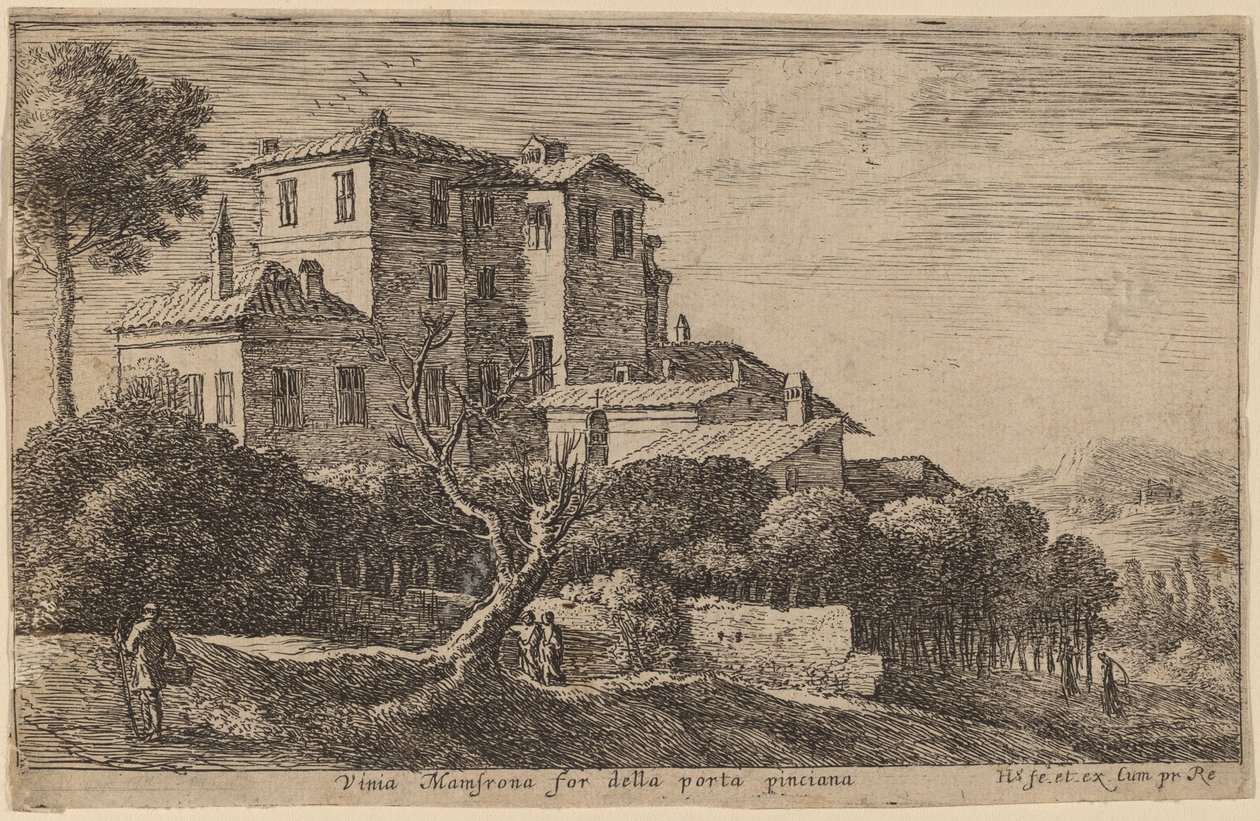 Ansicht des Weinbergs der Villa Mamsrona von Herman van Swanevelt