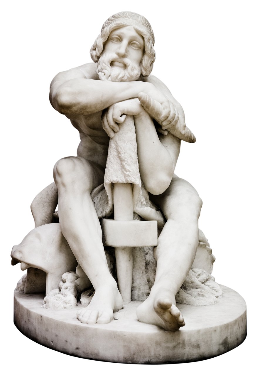 Thor ruht mit seinem Hammer von Hermann Ernst Freund
