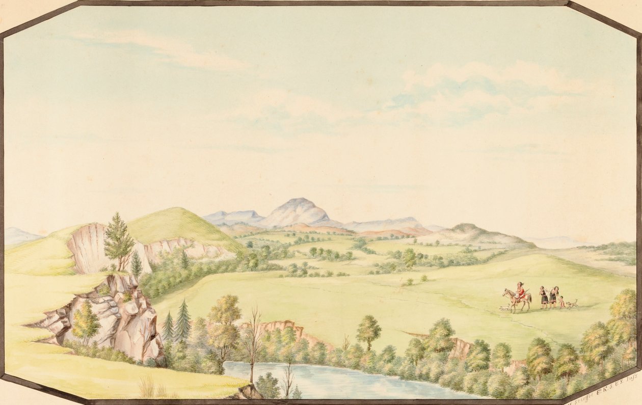 Die Wichita Mountains von Medicine Bluff, Indianergebiet von Hermann Stieffel