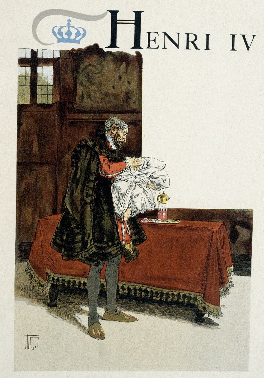Geburt von Heinrich IV. (1553-1610), sein Großvater (Henri d