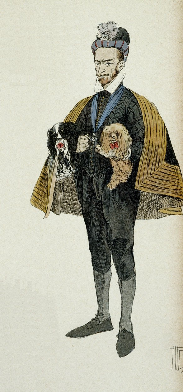 Porträt von Heinrich III. (1551-1589), König von Frankreich (1574-1589) und König von Polen (1574). Illustration 1907, von Hermann Vogel (1856-1918). Private Sammlung von Hermann Vogel