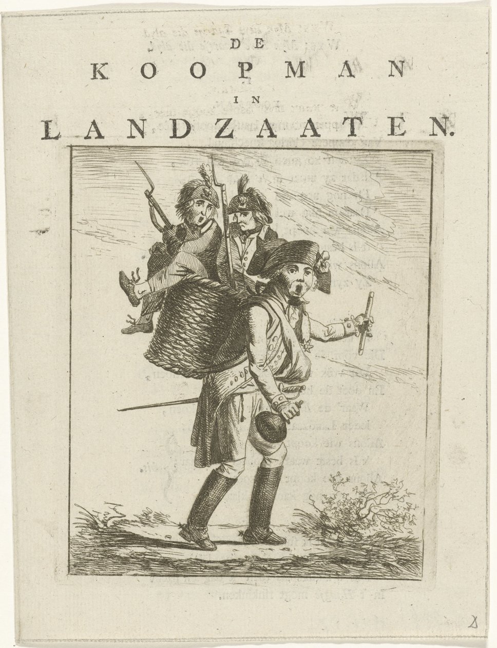 Liedblatt und Spottbild mit Soldaten von Hermanus Fock