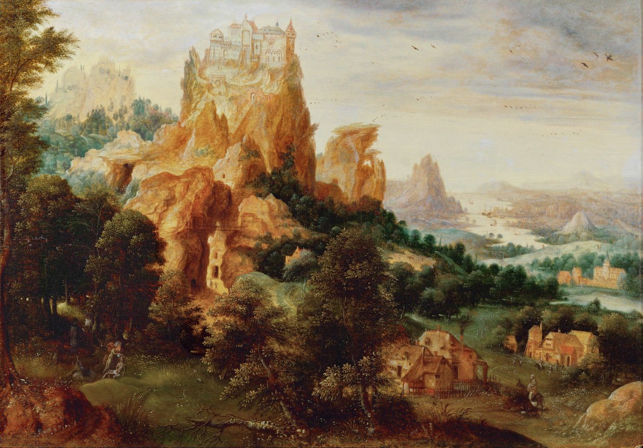Landschaft mit dem barmherzigen Samariter von Herri met de (c.1510-p.1550) Bles