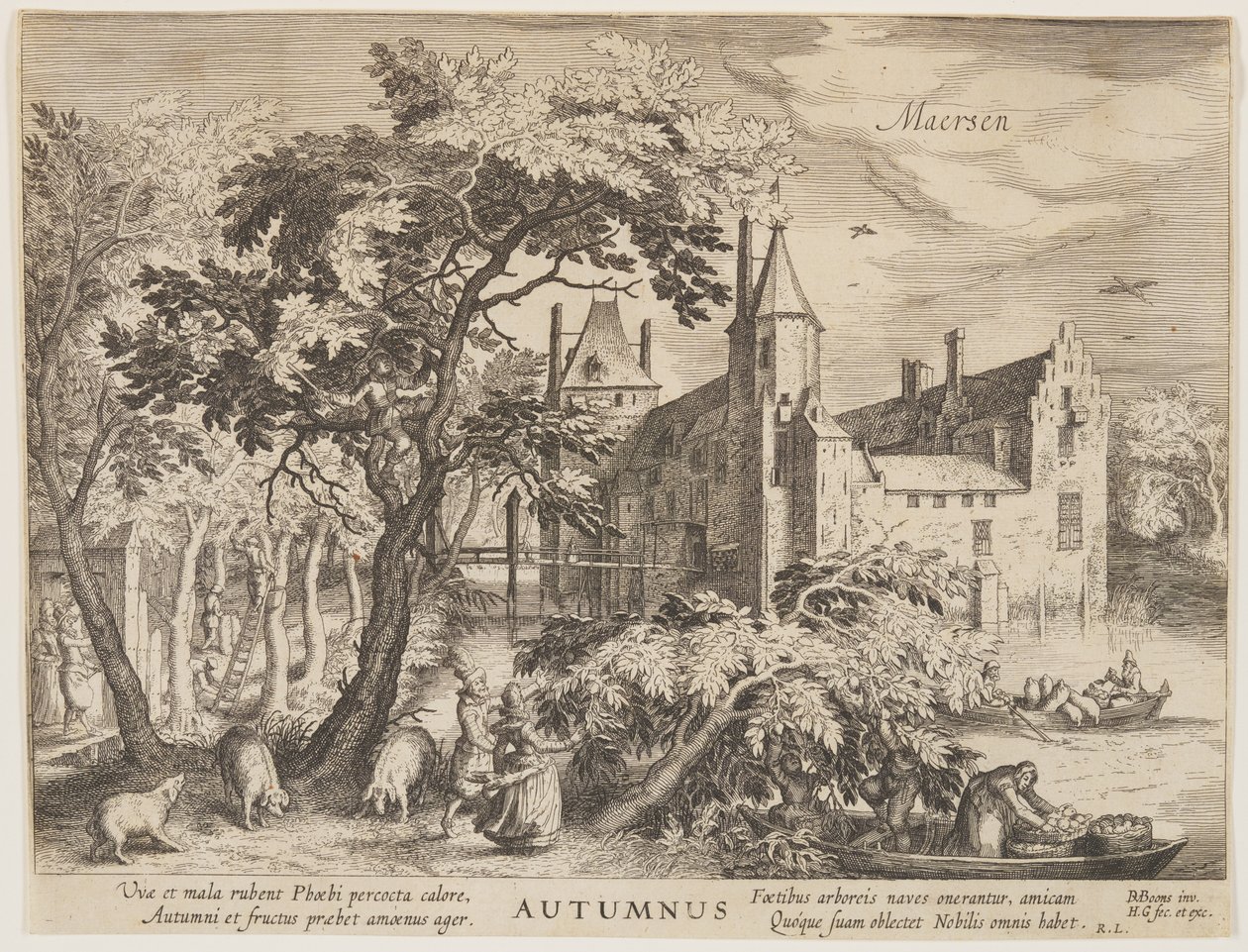 Maersen - Herbst, aus Die Jahreszeiten, Blick auf Schlösser in der Nähe von Amsterdam von Hessel Gerritsz