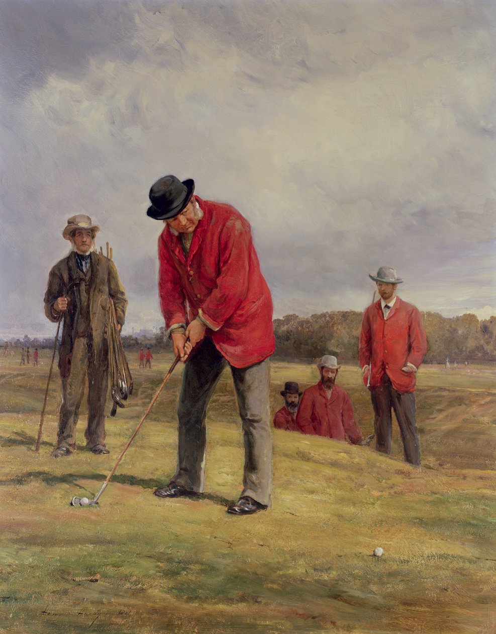 George Glennie puttet in Blackheath mit Putting Cleek, 1881 von Heywood Hardy