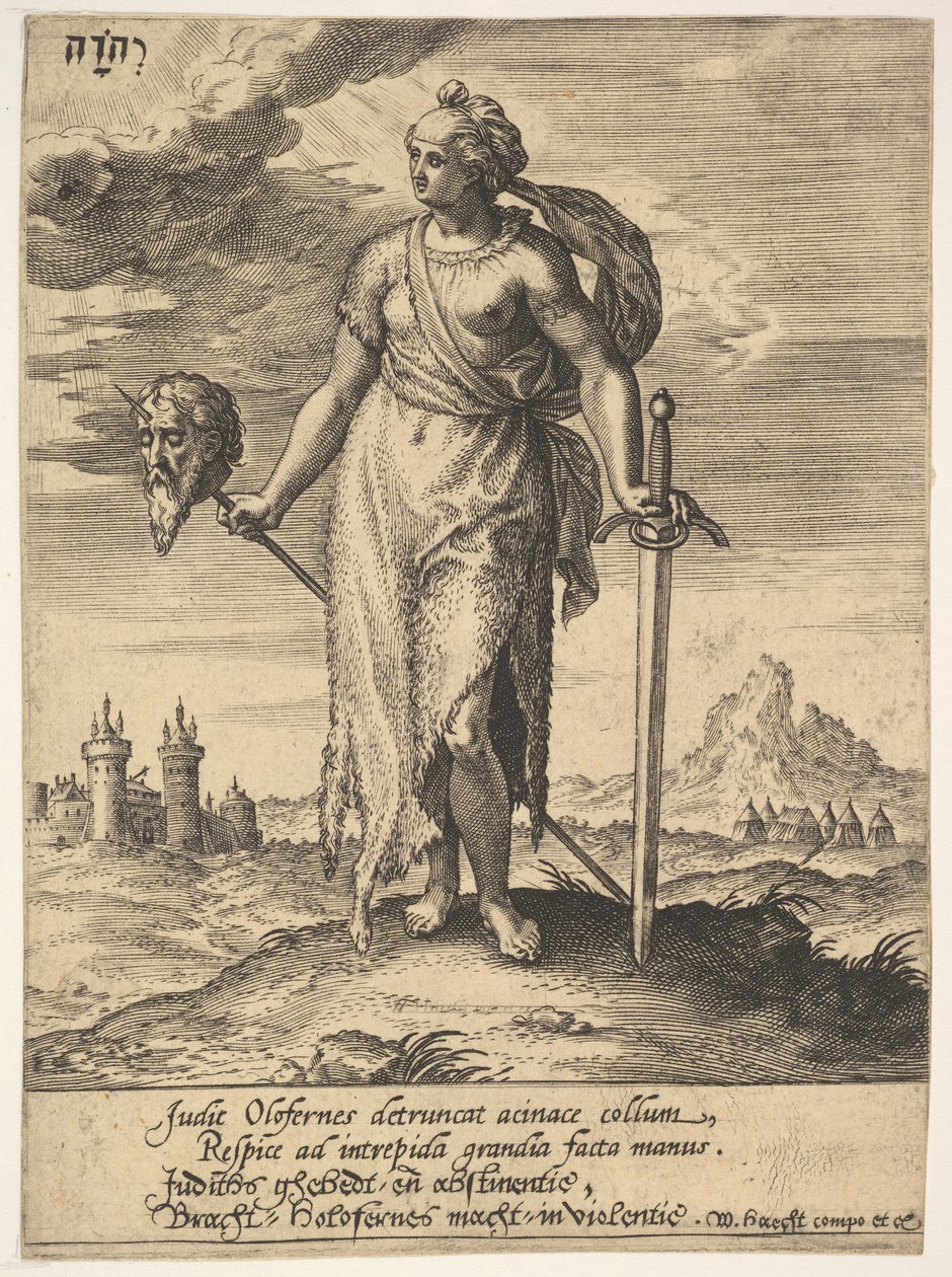 Judith, aus Willem van Haecht, Tyrannorum proemia von Hieronymous Wierix