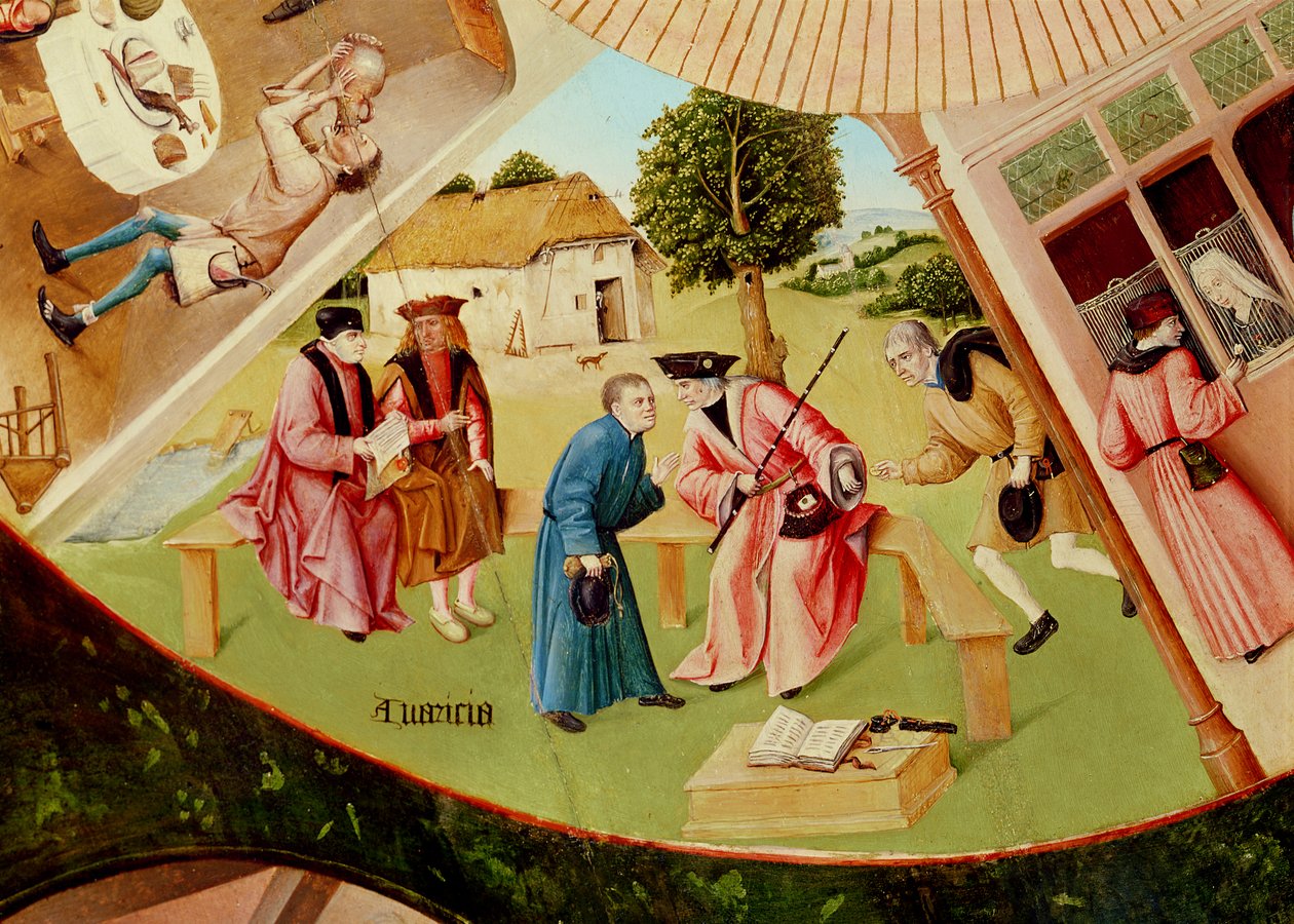 Gier (Detail) aus dem Tisch der sieben Todsünden und der vier letzten Dinge, ca. 1480 von Hieronymus Bosch