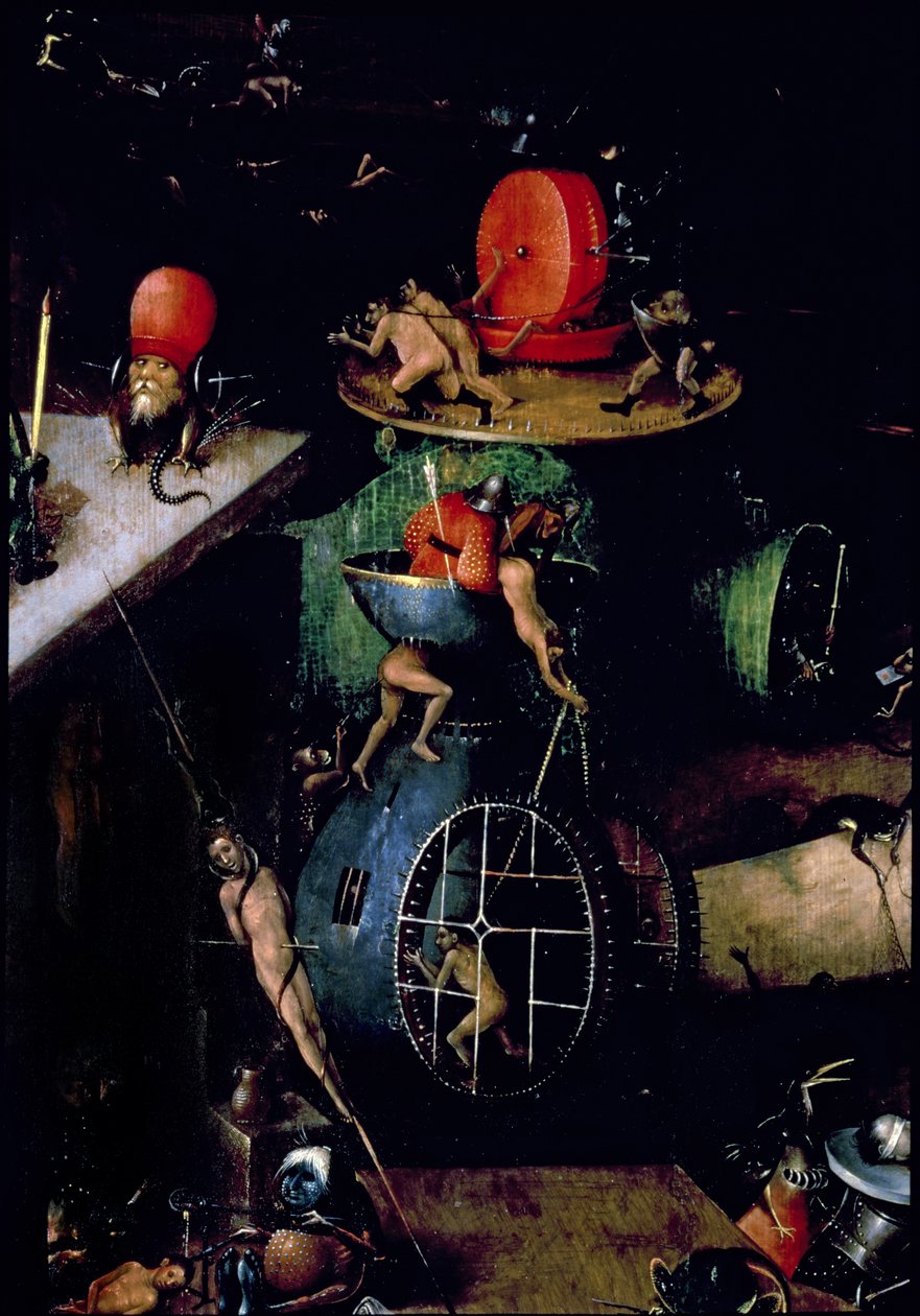 Das Jüngste Gericht (Altarbild): Detail einer Urne von Hieronymus Bosch