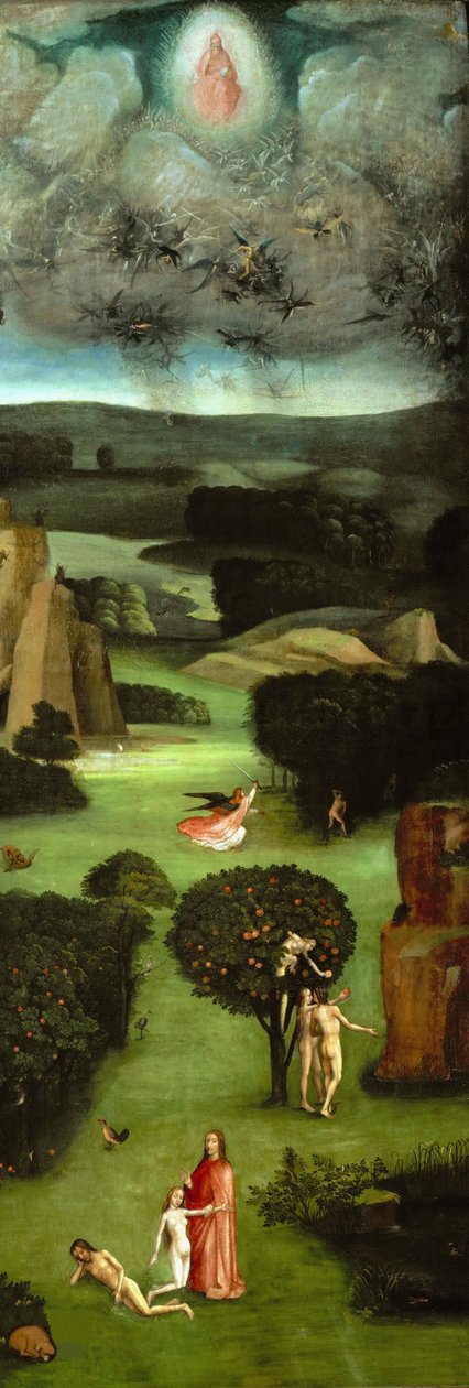Das Jüngste Gericht Triptychon, linkes Panel, ca. 1485 von Hieronymus Bosch