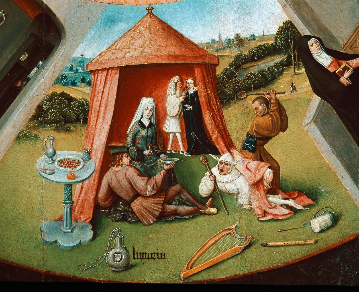 Die Lust. Detail aus dem Tisch der sieben Todsünden von Hieronymus Bosch
