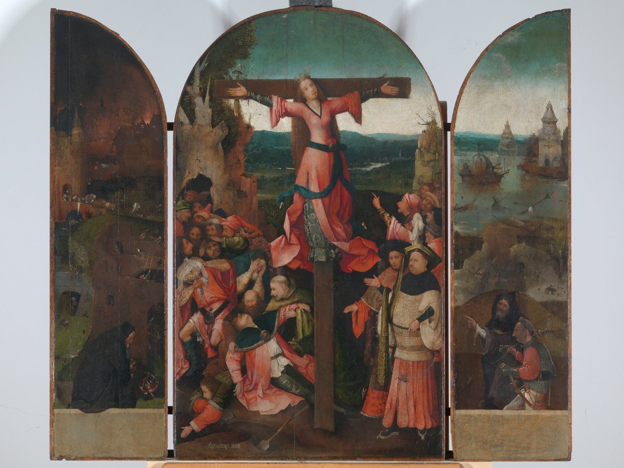 Triptychon des gekreuzigten Märtyrers (Triptychon der hl. Julia), von Joren Anthoniszoon Van Aeken, bekannt als Hieronymus Bosch von Hieronymus Bosch