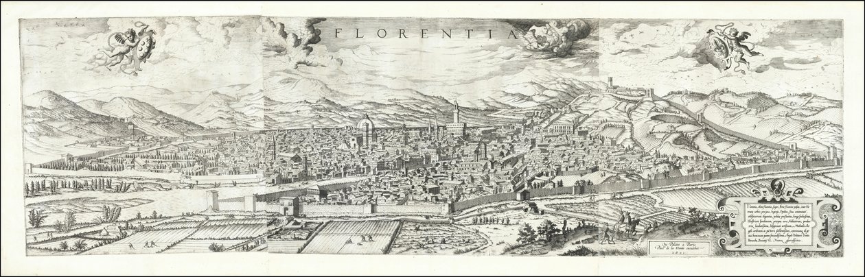1557 Ansicht von Florenz von Hieronymus Cock, veröffentlicht 1601 von Paul van der Houve von Hieronymus Cock