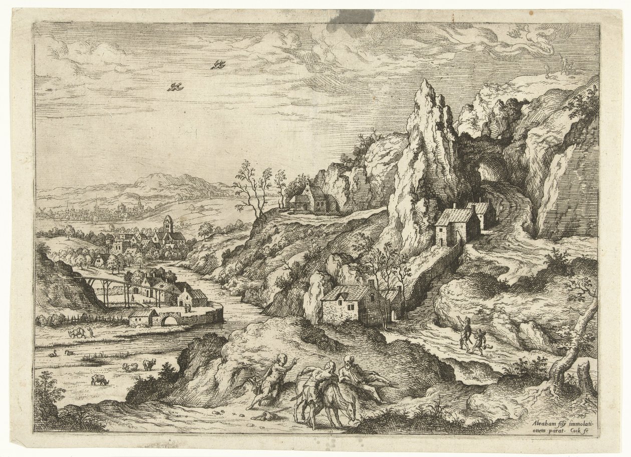 Abraham und Isaak auf dem Weg zur Opferstätte von Hieronymus Cock