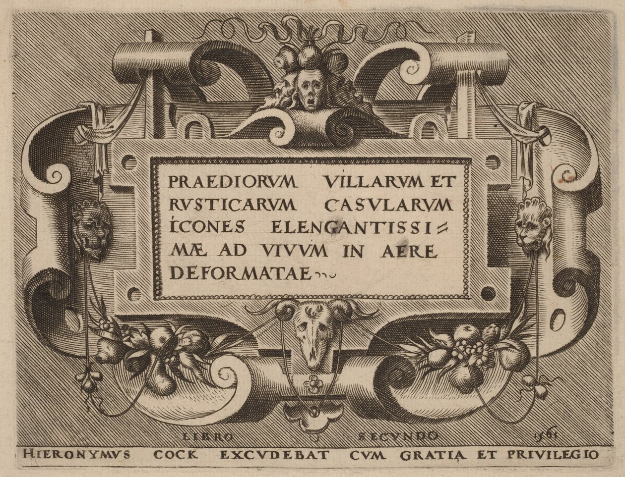 Titelseite für Praediorum Villarum von Hieronymus Cock