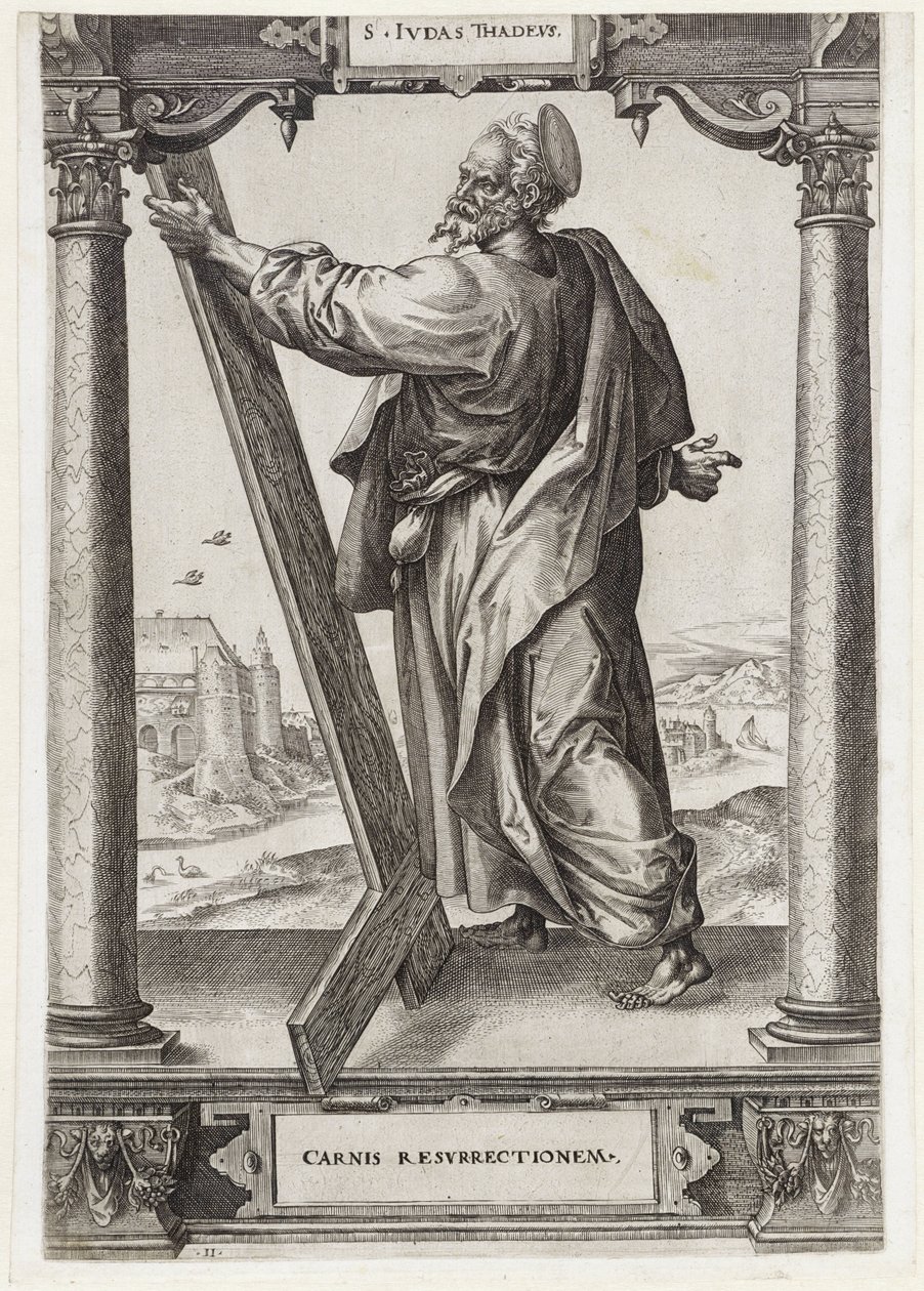 Heiliger Judas Thaddäus (Christus und die zwölf Apostel, und Heiliger Paulus) von Hieronymus Wierix