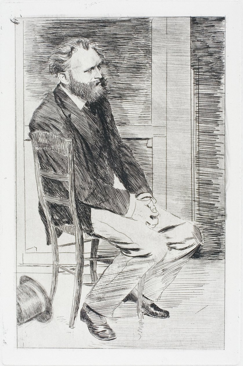 Manet sitzt, nach rechts gewandt von Hilaire Germain Edgar Degas