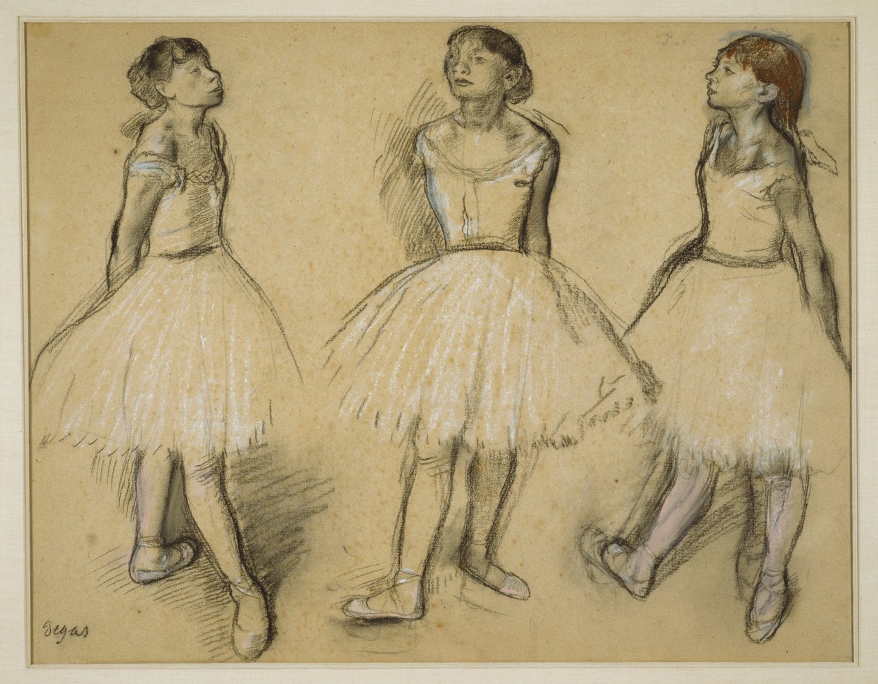 Drei Studien einer Tänzerin in vierter Position von Hilaire Germain Edgar Degas