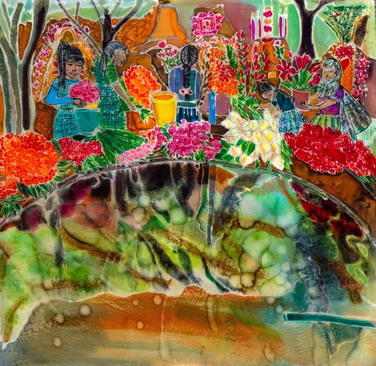 Gräber schmücken, Tag der Toten, Oaxaca von Hilary Simon