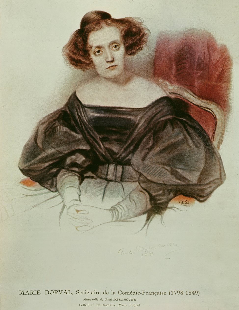 Marie Dorval (1798-1849) im Kostüm, 1831 von Hippolyte Delaroche