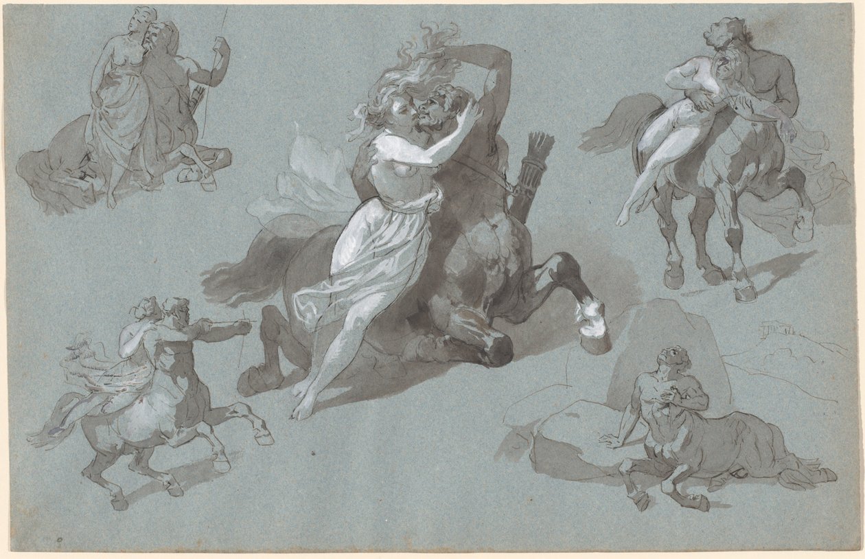 Nessus und Dejanira in vier Posen und der sterbende Nessus von Hippolyte Lalaisse