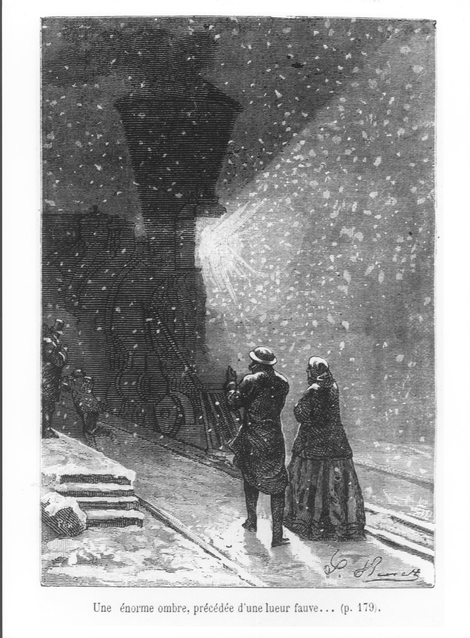 Ein riesiger Schatten, gefolgt von einem hellen Licht, Illustration aus 